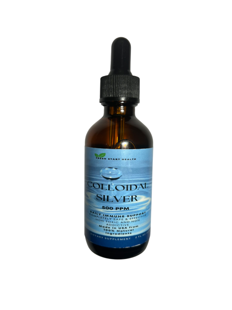 COLLOIDAL SILVER LIQUID-  Fresh Start Health –  500 PPM- Advanced Immune Support- 2 oz. (60 ml) Dropper
